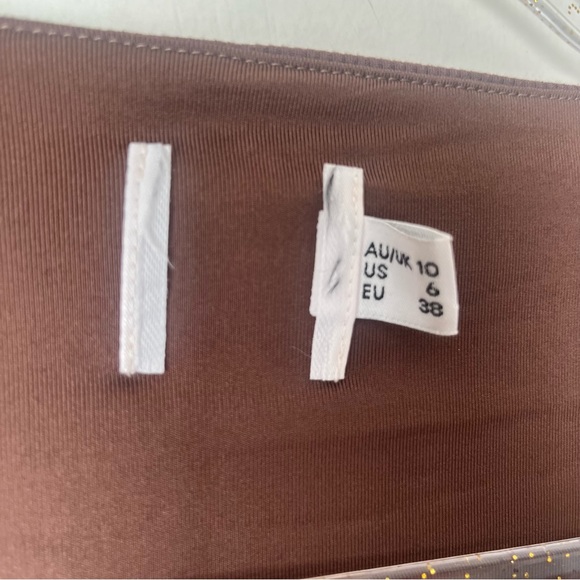 Princess Polly Nolan Brown Longsleeve Open Back Dress 6 - Picture 7 of 9